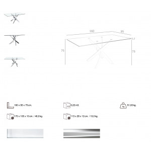 SIGMA SQUARE design étkezőasztal - 140/150/160/180cm
