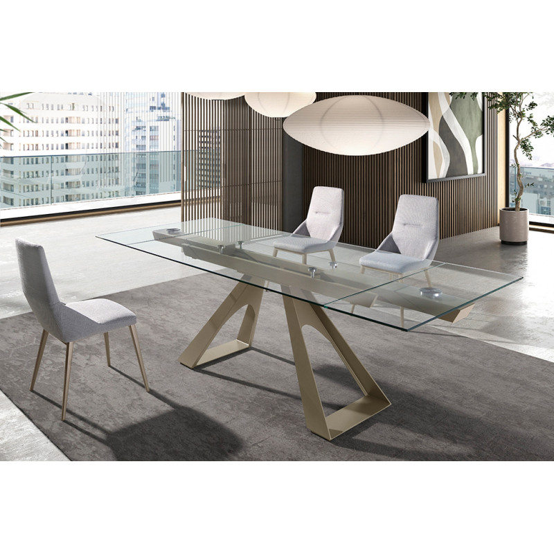 GALERA modern bővíthető üveg étkezőasztal - 160-240cm