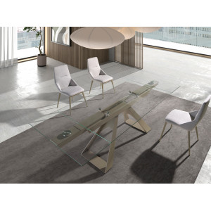 GALERA modern bővíthető üveg étkezőasztal - 160-240cm