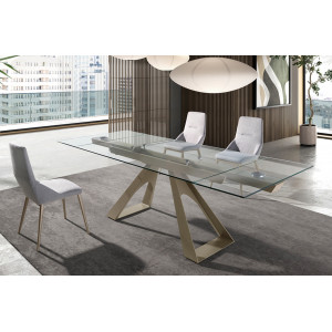 GALERA modern bővíthető üveg étkezőasztal - 160-240cm Angel Cerdá