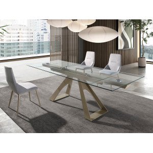 GALERA modern bővíthető üveg étkezőasztal - 160-240cm Angel Cerdá