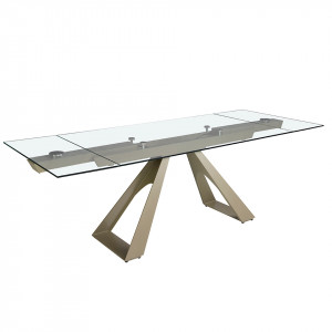 GALERA modern bővíthető üveg étkezőasztal - 160-240cm