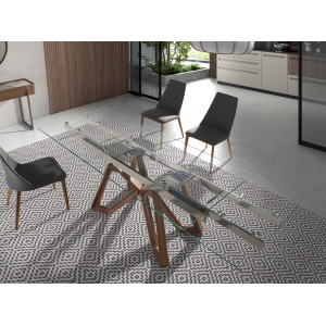 MORELLA design bővíthető üveg étkezőasztal - 160-240cm