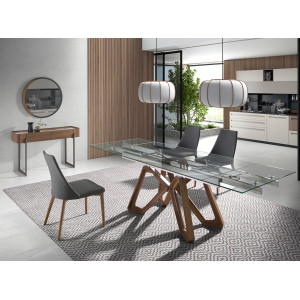MORELLA design bővíthető üveg étkezőasztal - 160-240cm Angel Cerdá