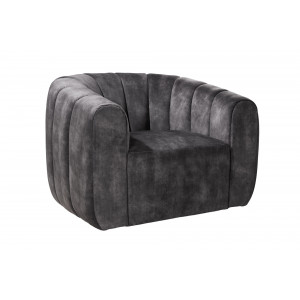 BABYLON design bársony fotel - antracit