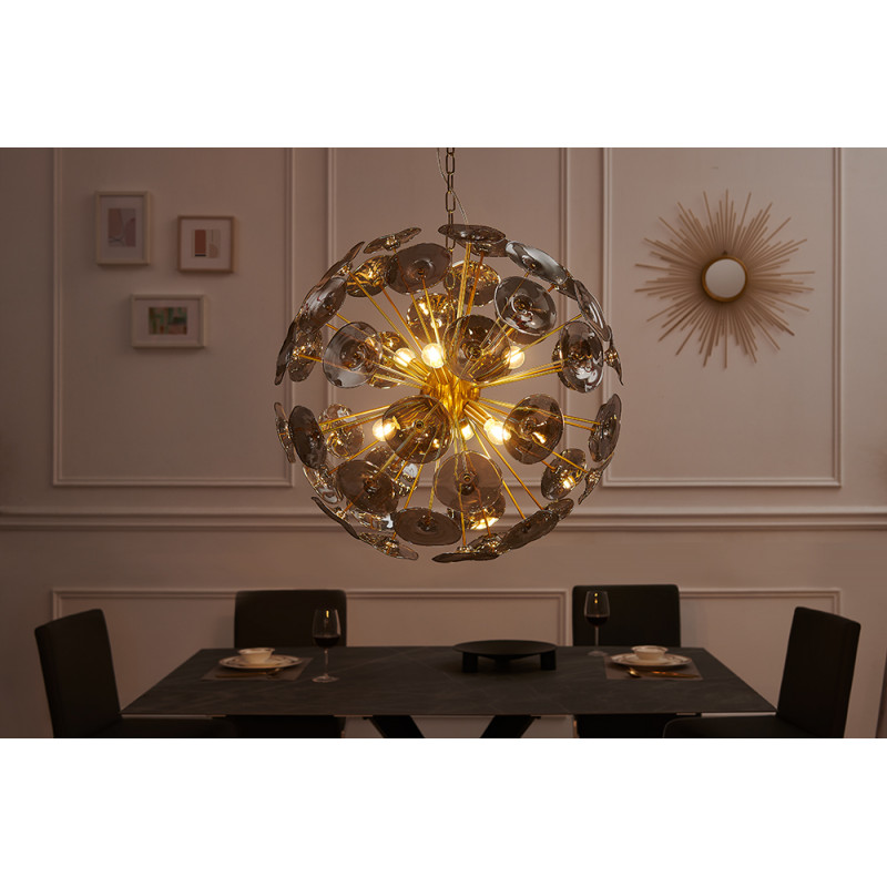 INFINITY - design függőlámpa - üveg/arany