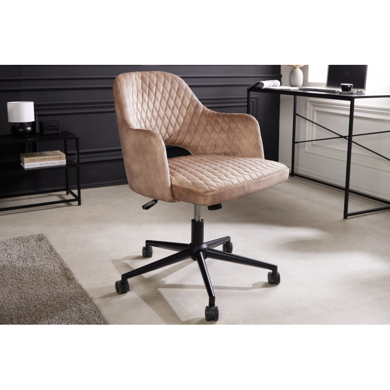 PARIS modern bársony forgószék - beige