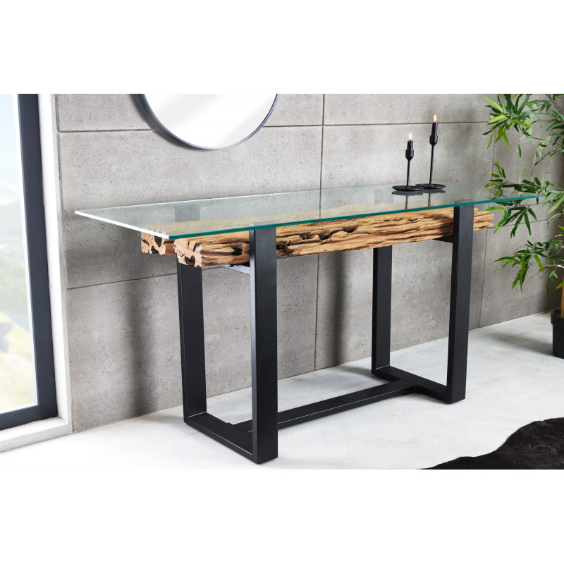 BARRACUDA-II modern teakfa konzolasztal 150cm