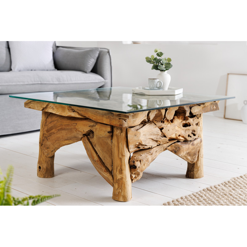 RIVERSIDE modern teakfa dohányzóasztal - 80cm