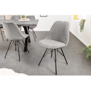 SCANIA design kordbársony szék - szürke INVICTA