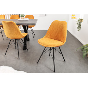 SCANIA design kordbársony szék - sárga INVICTA