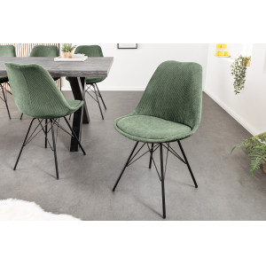 SCANIA design kordbársony szék - zöld INVICTA