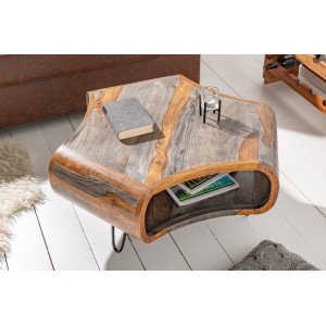 CAMBER tömör rózsafa dohányzóasztal - 60cm Fa