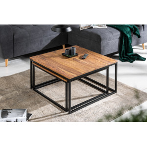 MASSIMA tömör rózsafa dohányzóasztal szett - 65cm