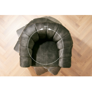 BABYLON design bársony fotel - sötétzöld