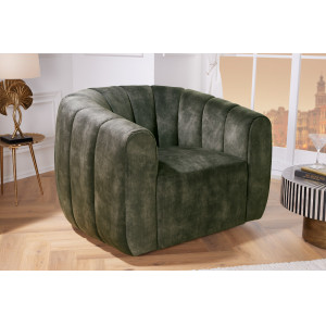 BABYLON design bársony fotel - sötétzöld INVICTA
