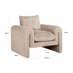 SANDREL exkluzív fotel - beige/tóp