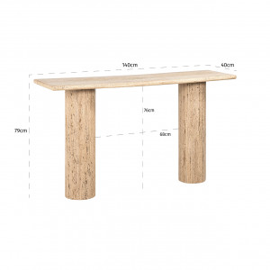 HAMPTON design travertin konzolasztal - 140cm