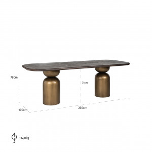 HARNETT exkluzív akác étkezőasztal - 230cm