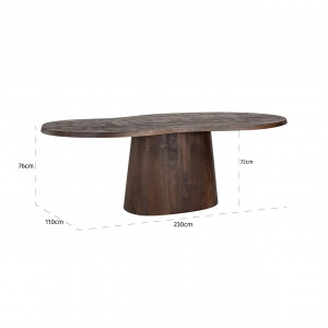 LANCET DARK exkluzív mangófa étkezőasztal - 230cm