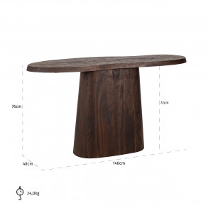 LANCET DARK exkluzív mangófa konzolasztal - 140cm