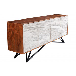 MOUNTAIN SOUL különleges kőfurnéros komód - 175cm - fehér