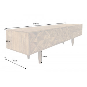 MATERA modern akác TV-szekrény - 145cm