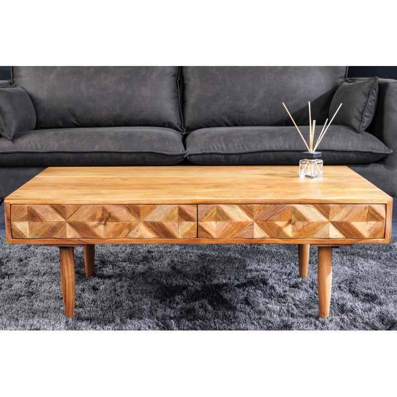 MATERA modern akác dohányzóasztal - 100cm
