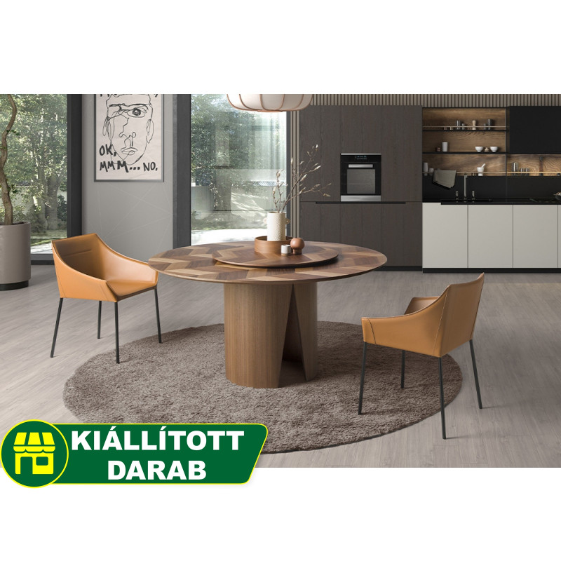 SOTILLO prémium kerek étkezőasztal - dió - 150cm
