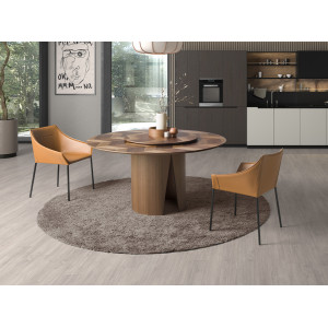 SOTILLO prémium kerek étkezőasztal - dió - 150cm