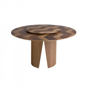 SOTILLO prémium kerek étkezőasztal - dió - 150cm
