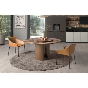 SOTILLO prémium kerek étkezőasztal - dió - 150cm Angel Cerdá