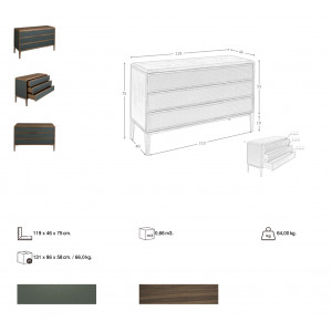 TOMELLOSO design komód - 119cm