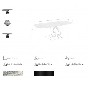 TORREBLANCA design kerámia étkezőasztal - 240cm