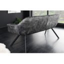 PAPILLON modern bársony ülőpad - 165cm - szürke