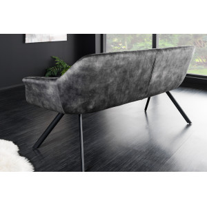 PAPILLON modern bársony ülőpad - 165cm - szürke