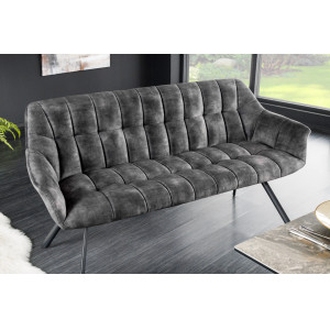 PAPILLON modern bársony ülőpad - 165cm - szürke INVICTA