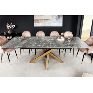 MARVELOUS exkluzív bővíthető étkezőasztal - szürke márvány - 180-220-260cm