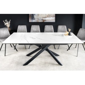 ALPINE bővíthető étkezőasztal - világos márvány - 160-200cm Bővíthető étkezőasztal