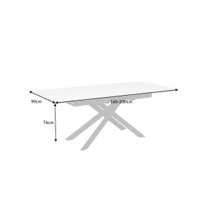 ALPINE bővíthető étkezőasztal - világos márvány - 160-200cm