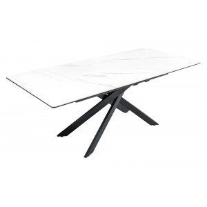 ALPINE bővíthető étkezőasztal - világos márvány - 160-200cm