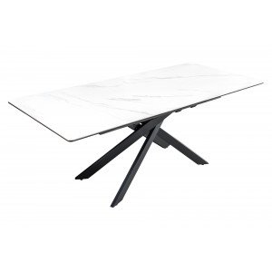 ALPINE bővíthető étkezőasztal - világos márvány - 160-200cm