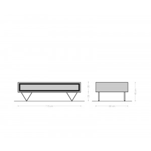 STONEGRACE prémium akác dohányzóasztal - 115cm - natúr