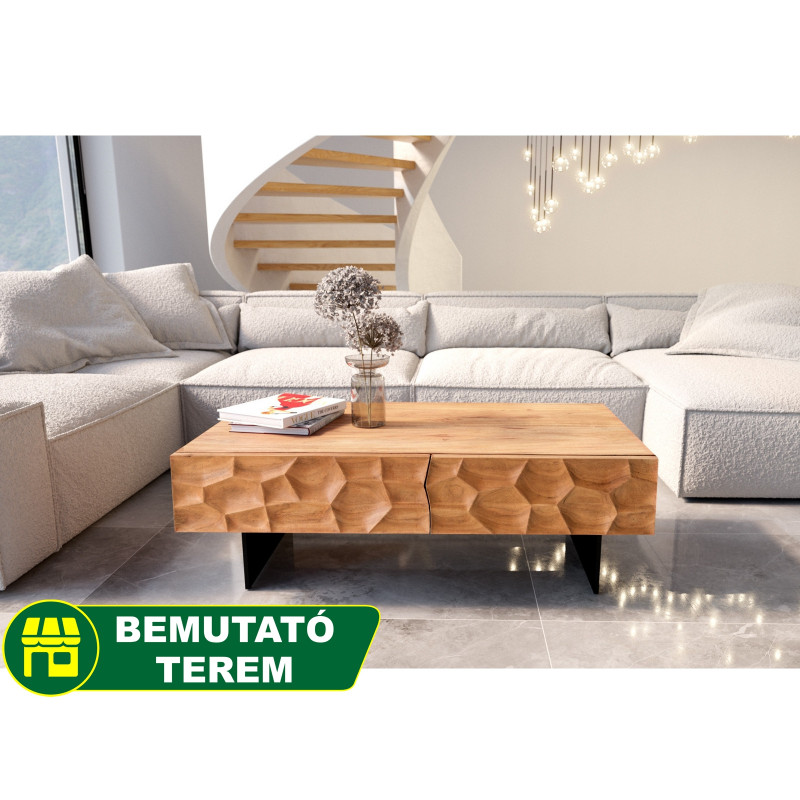 SOLUNA prémium akác dohányzóasztal - 120cm