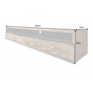 MAMMUT tömör akác fali TV-szekrény - 160cm