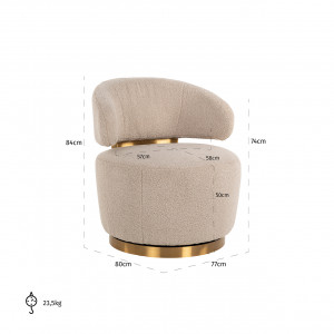 MAXIME exkluzív bársony forgófotel - beige