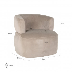 LASSUS exkluzív fotel - fehér/beige/fekete