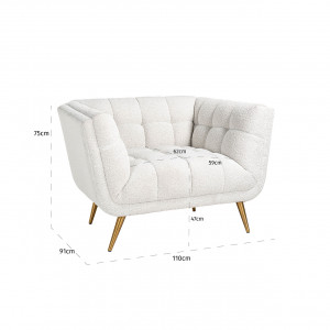 HOUXLEY exkluzív fotel - fehér/antracit/beige
