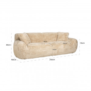 LIPPI design kanapé - 240cm - beige