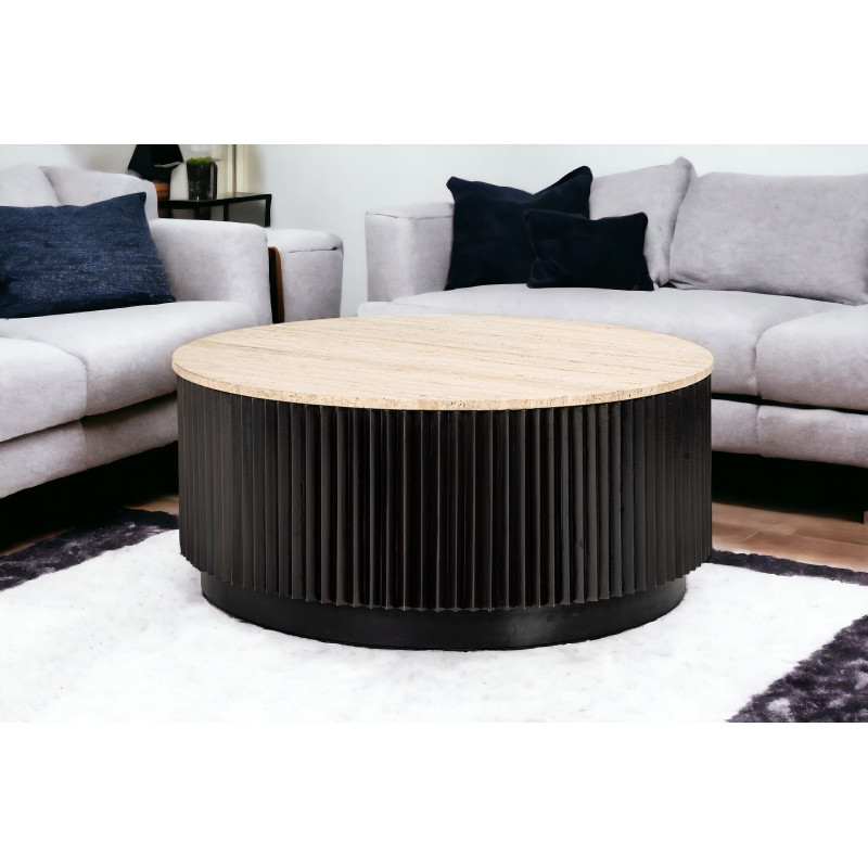 HUMMEL design travertin dohányzóasztal - 90cm